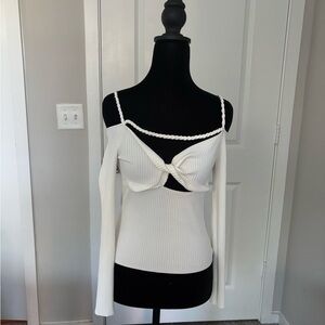 Altuzarra White Ribbed Texture Top